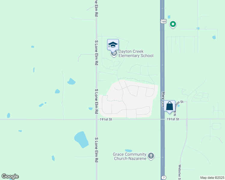 map of restaurants, bars, coffee shops, grocery stores, and more near 21133 189th Street in Spring Hill