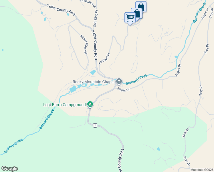 map of restaurants, bars, coffee shops, grocery stores, and more near 147 County Road 1 in Florissant