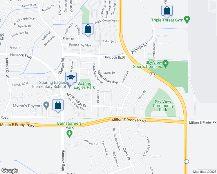 map of restaurants, bars, coffee shops, grocery stores, and more near 4933 Hawk Meadow Drive in Colorado Springs