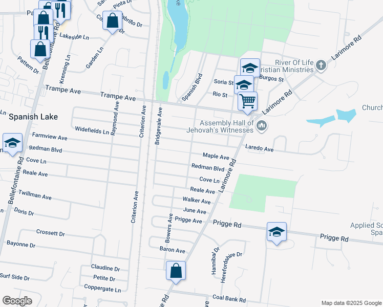 map of restaurants, bars, coffee shops, grocery stores, and more near 1146 Lavida Avenue in St. Louis