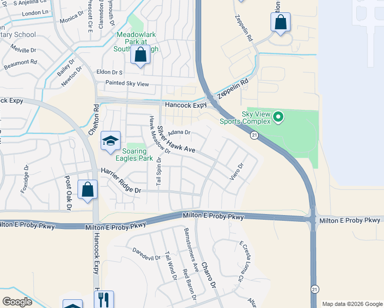 map of restaurants, bars, coffee shops, grocery stores, and more near 4946 Hawk Meadow Drive in Colorado Springs