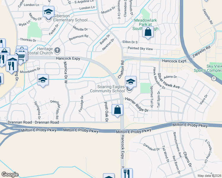 map of restaurants, bars, coffee shops, grocery stores, and more near 4828 Live Oak Drive in Colorado Springs