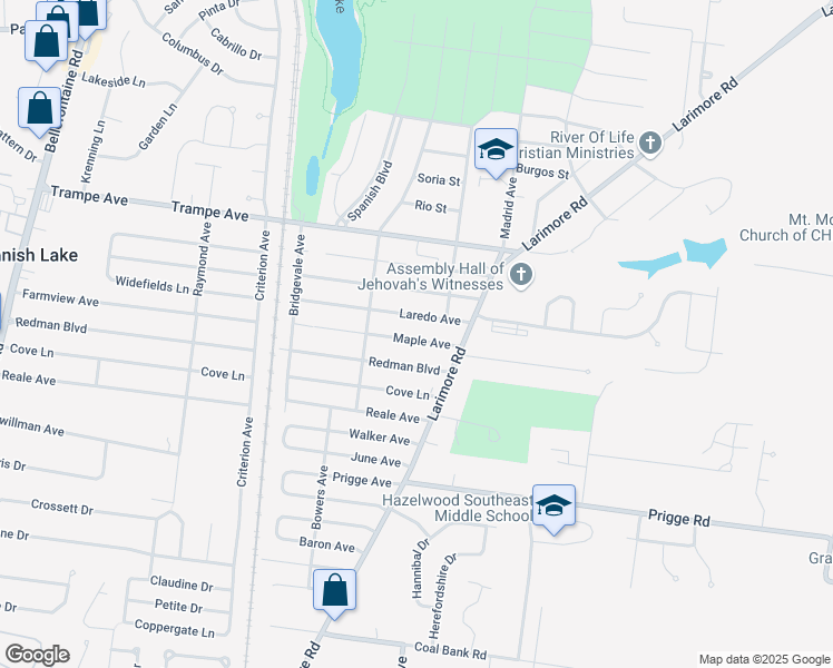 map of restaurants, bars, coffee shops, grocery stores, and more near 1129 Maple Avenue in St. Louis