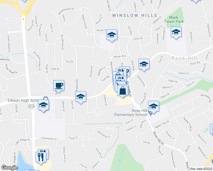 map of restaurants, bars, coffee shops, grocery stores, and more near 5216 Franconia Road in Alexandria