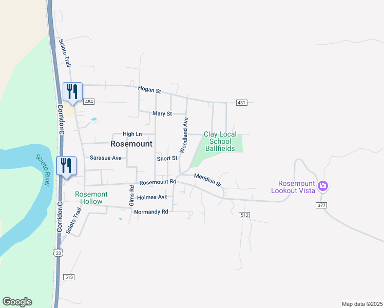 map of restaurants, bars, coffee shops, grocery stores, and more near 4457 Rose Valley Road in Portsmouth