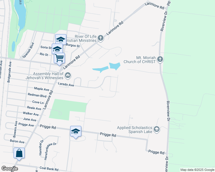 map of restaurants, bars, coffee shops, grocery stores, and more near 11925 San Andres Drive in St. Louis