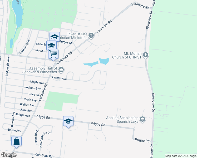 map of restaurants, bars, coffee shops, grocery stores, and more near 11925 San Andres Drive in St. Louis
