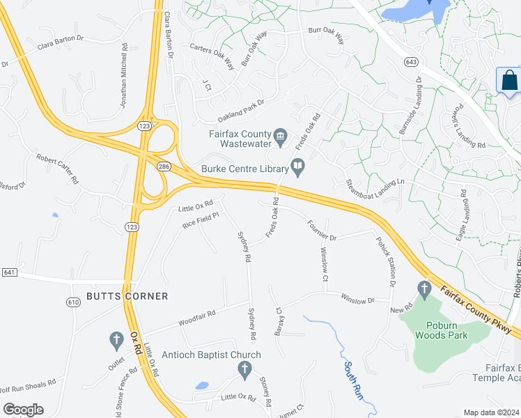 map of restaurants, bars, coffee shops, grocery stores, and more near 10803 Fournier Drive in Fairfax Station