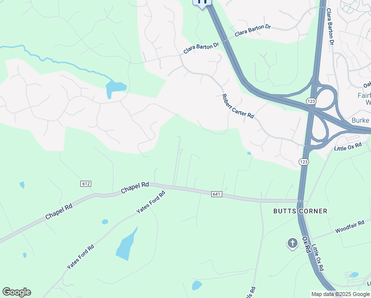 map of restaurants, bars, coffee shops, grocery stores, and more near 11316 Chapel Road in Fairfax Station