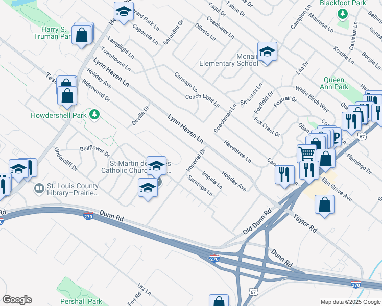 map of restaurants, bars, coffee shops, grocery stores, and more near 606 Holiday Avenue in Hazelwood