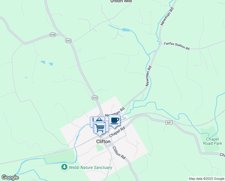 map of restaurants, bars, coffee shops, grocery stores, and more near 7007 Clifton Road in Clifton