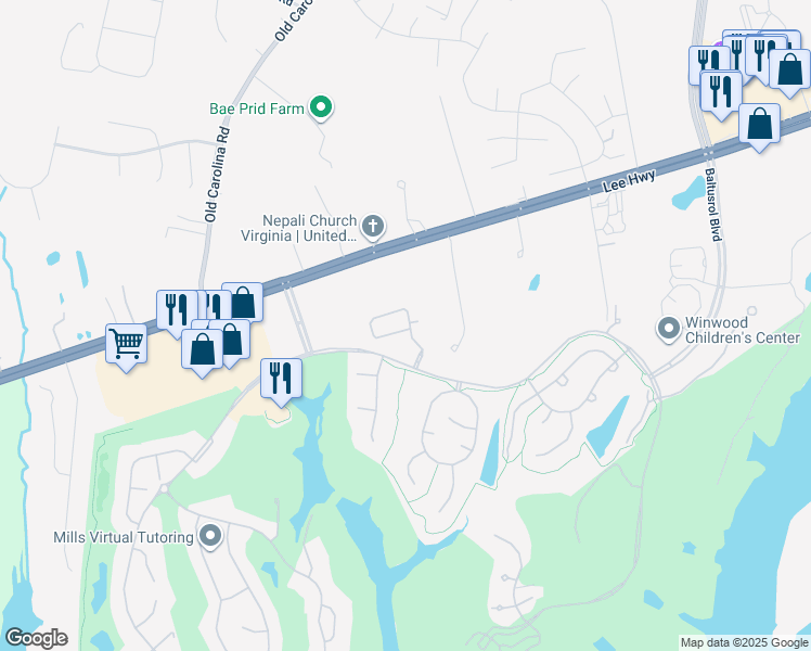 map of restaurants, bars, coffee shops, grocery stores, and more near 8004 Turtle Creek Circle in Gainesville