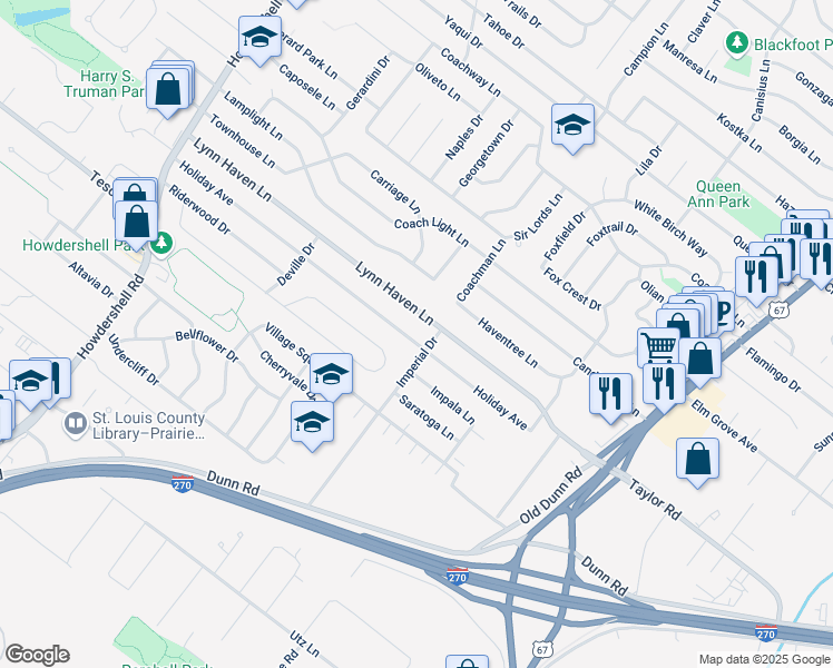 map of restaurants, bars, coffee shops, grocery stores, and more near 602 Holiday Avenue in Hazelwood