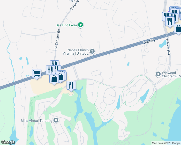 map of restaurants, bars, coffee shops, grocery stores, and more near 7945 Turtle Creek Circle in Gainesville