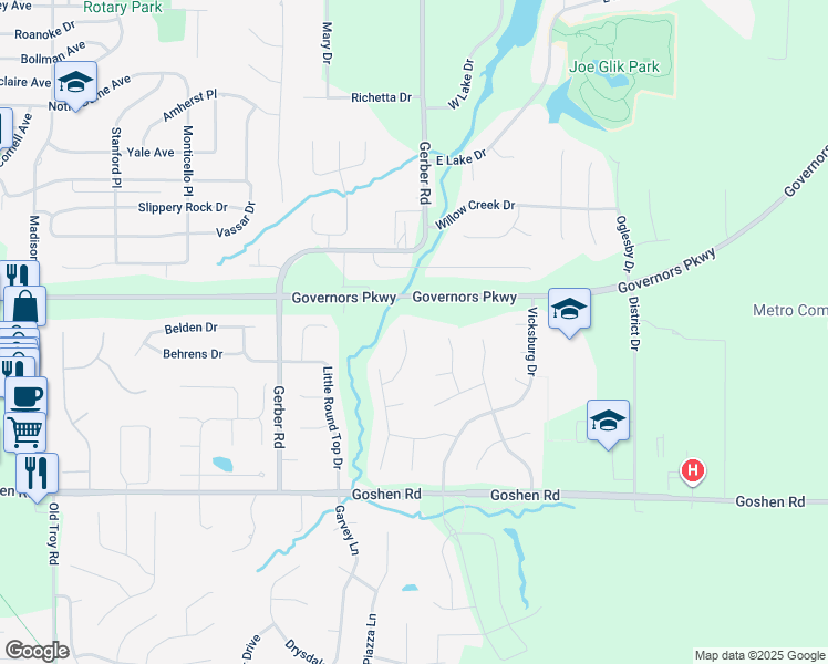 map of restaurants, bars, coffee shops, grocery stores, and more near 132 Chattanooga Court in Edwardsville