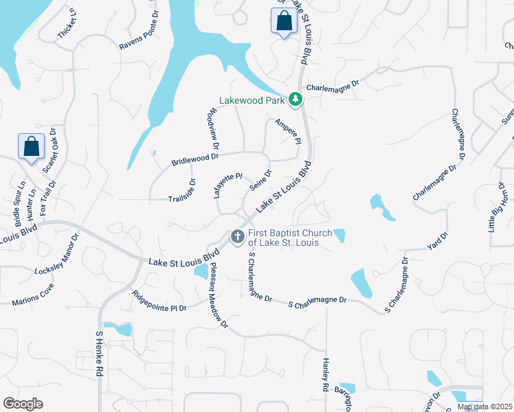 map of restaurants, bars, coffee shops, grocery stores, and more near 1017 Seine Drive in Lake Saint Louis