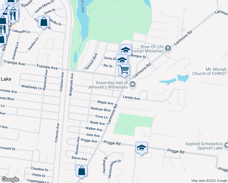 map of restaurants, bars, coffee shops, grocery stores, and more near 1100 Lakeview Avenue in St. Louis