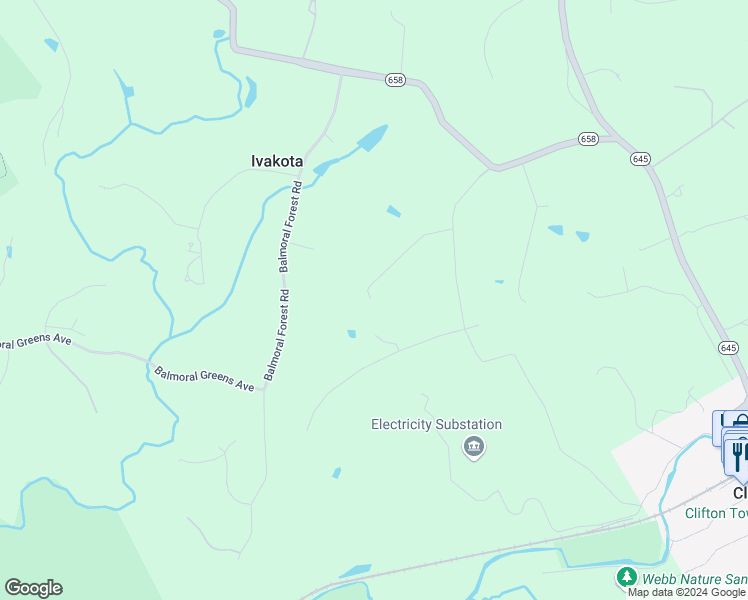 map of restaurants, bars, coffee shops, grocery stores, and more near 13221 Wates Spring Place in Clifton