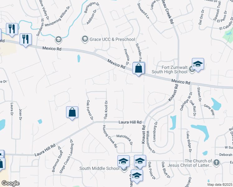 map of restaurants, bars, coffee shops, grocery stores, and more near 9 Knightsbridge Court in Saint Peters