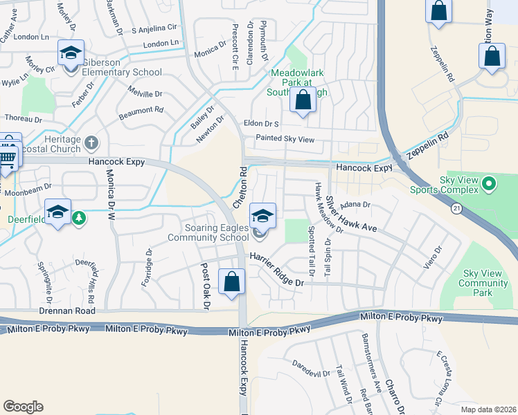 map of restaurants, bars, coffee shops, grocery stores, and more near 3135 Harpy Grove in Colorado Springs
