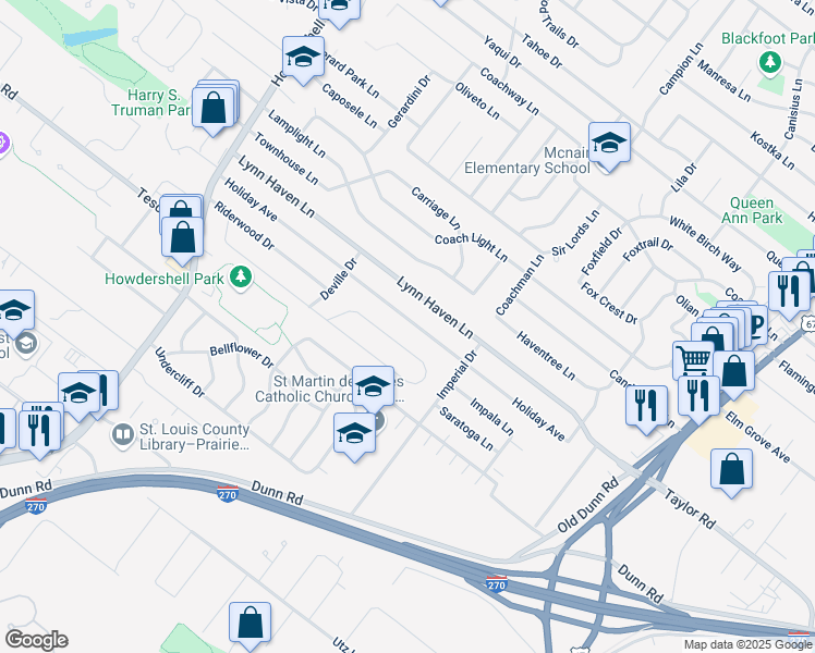 map of restaurants, bars, coffee shops, grocery stores, and more near 624 Holiday Avenue in Hazelwood