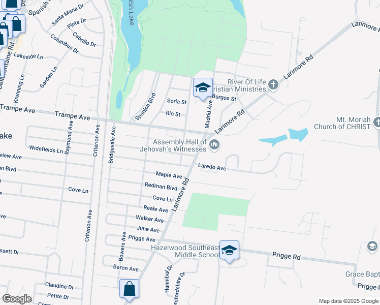 map of restaurants, bars, coffee shops, grocery stores, and more near 1009 Northdale Avenue in St. Louis