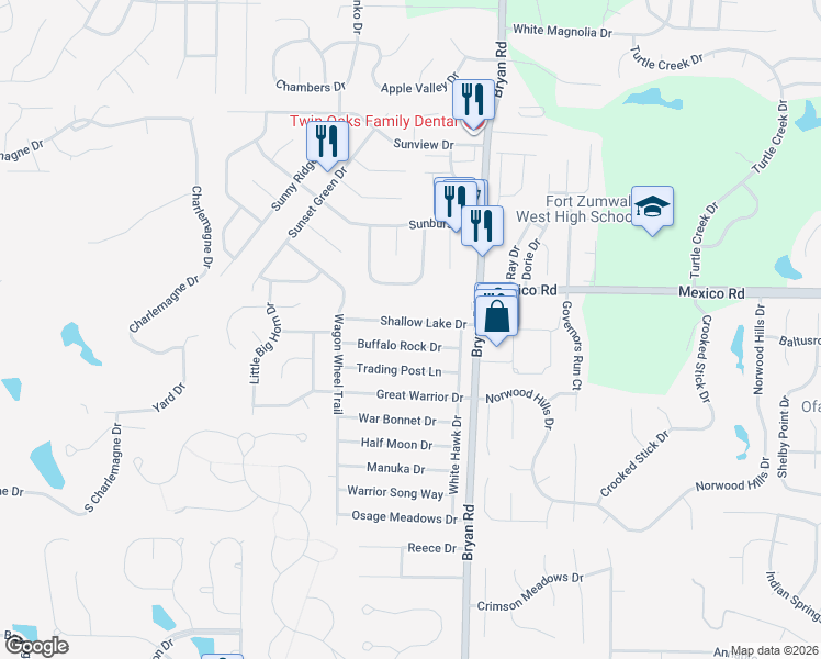 map of restaurants, bars, coffee shops, grocery stores, and more near 1339 Shallow Lake Drive in O'Fallon