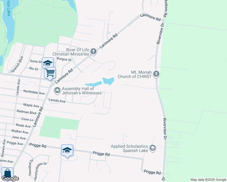 map of restaurants, bars, coffee shops, grocery stores, and more near 11962 Rio Grande Drive in St. Louis