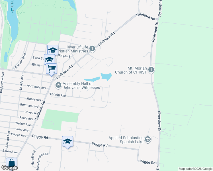 map of restaurants, bars, coffee shops, grocery stores, and more near 11962 Rio Grande Drive in St. Louis