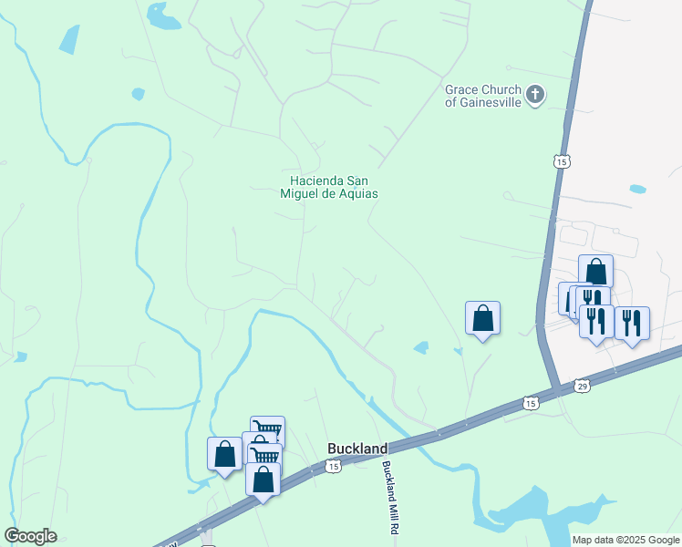 map of restaurants, bars, coffee shops, grocery stores, and more near 7801 Cerro Gordo Road in Gainesville