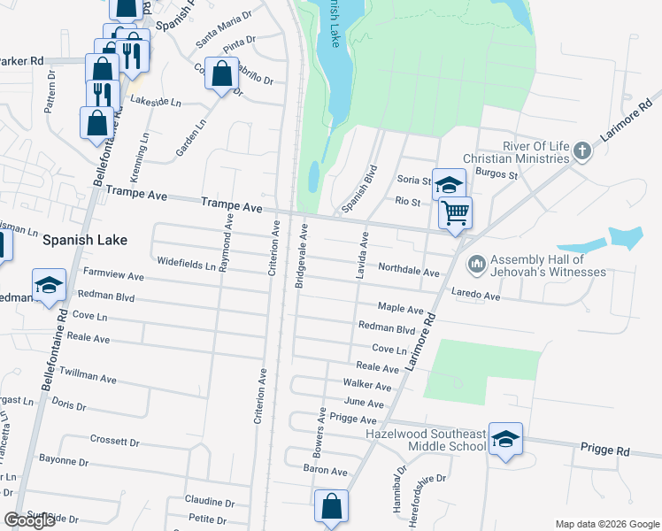 map of restaurants, bars, coffee shops, grocery stores, and more near 1220 Northdale Avenue in St. Louis