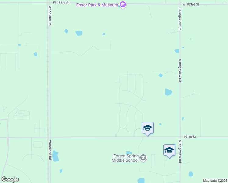 map of restaurants, bars, coffee shops, grocery stores, and more near 19020 189th Street in Spring Hill