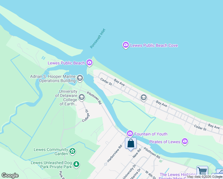 map of restaurants, bars, coffee shops, grocery stores, and more near 7 Charles Mason Way in Lewes