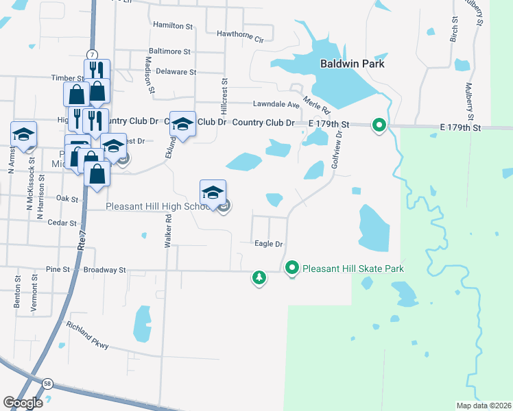 map of restaurants, bars, coffee shops, grocery stores, and more near 220 Palmer Court in Pleasant Hill