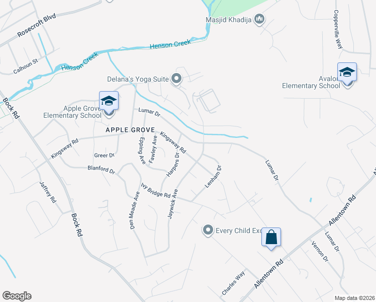map of restaurants, bars, coffee shops, grocery stores, and more near 3006 Kingsway Road in Fort Washington