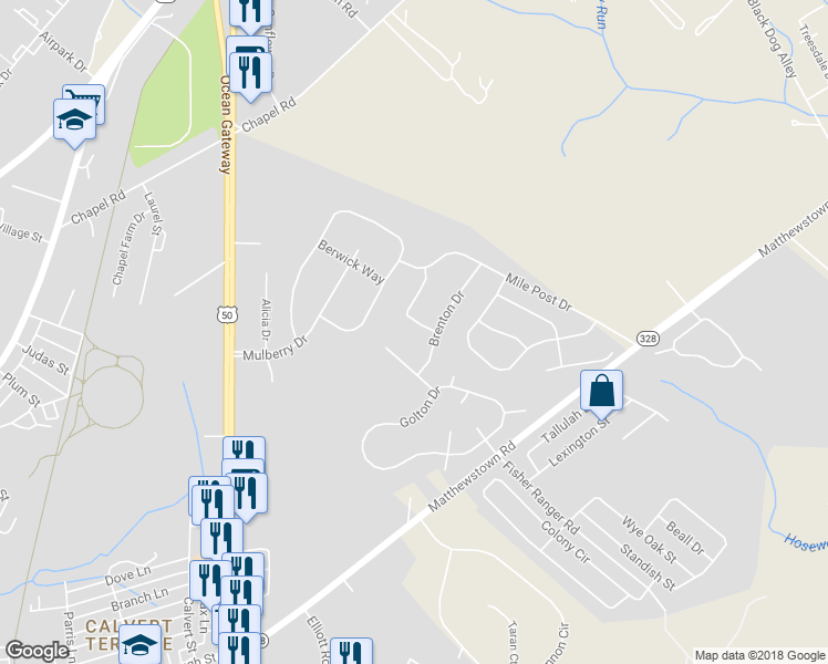 map of restaurants, bars, coffee shops, grocery stores, and more near 8676 Spur Ln in Easton