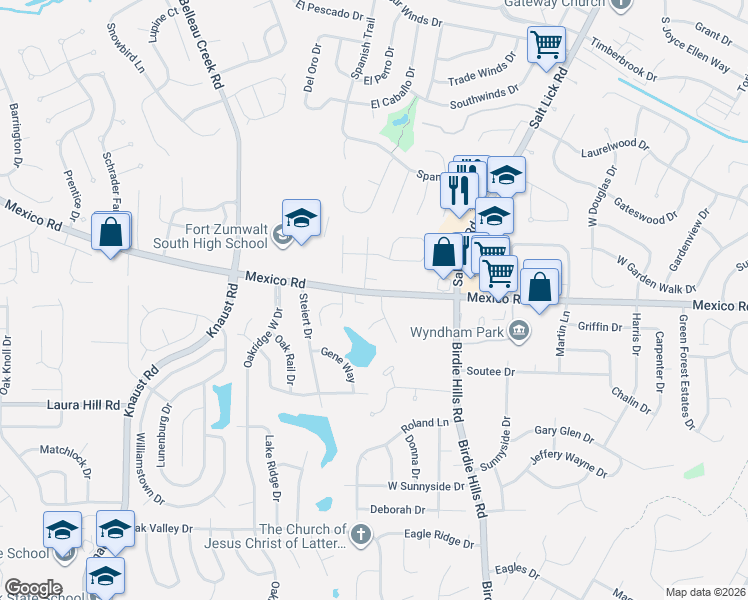 map of restaurants, bars, coffee shops, grocery stores, and more near 1 Fawn Lake Drive in St. Peters