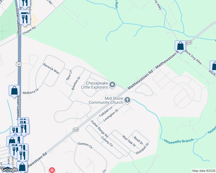 map of restaurants, bars, coffee shops, grocery stores, and more near 29656 Meadow Gate Drive in Easton