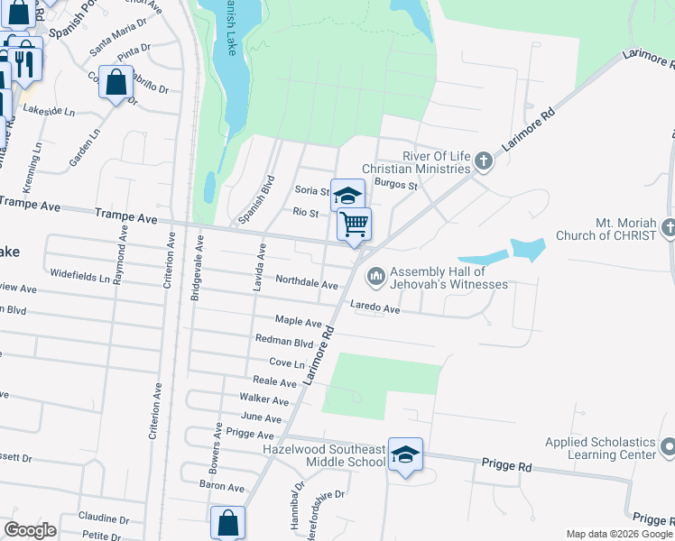 map of restaurants, bars, coffee shops, grocery stores, and more near 1010 Lakeview Avenue in St. Louis