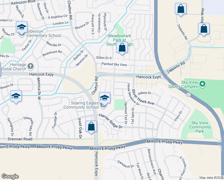 map of restaurants, bars, coffee shops, grocery stores, and more near 3131 Shikra View in Colorado Springs