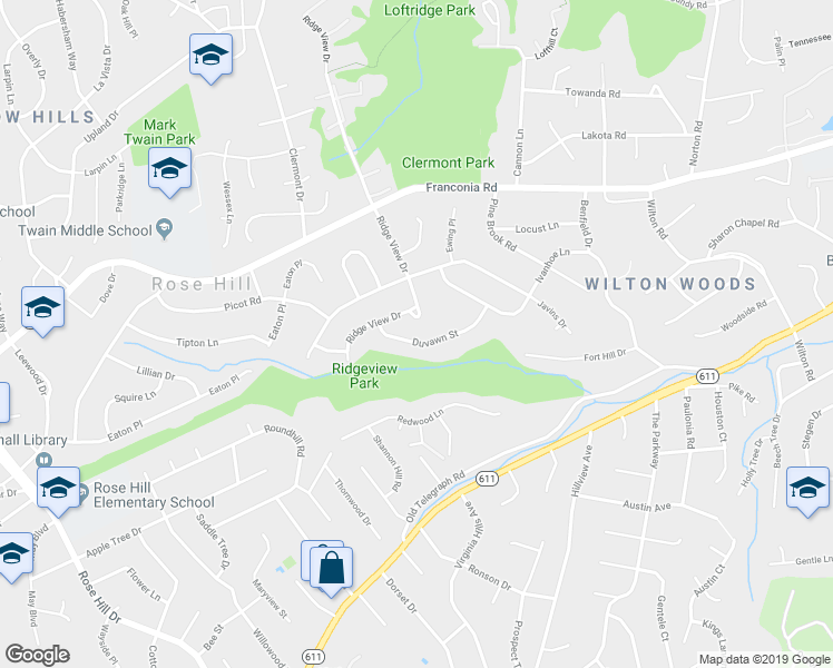 map of restaurants, bars, coffee shops, grocery stores, and more near 4202 Duvawn St in Alexandria