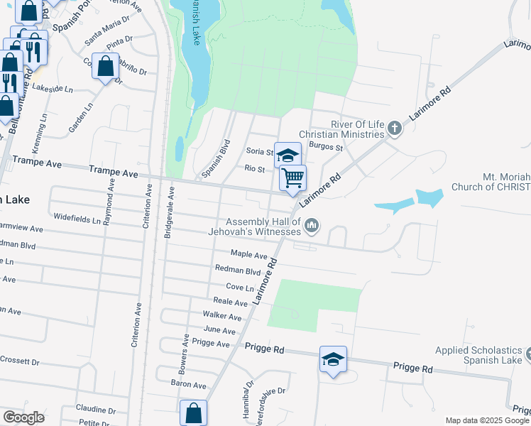 map of restaurants, bars, coffee shops, grocery stores, and more near 1100 Lakeview Avenue in St. Louis