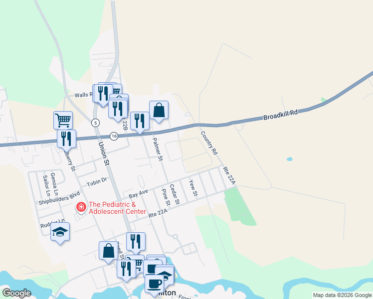 map of restaurants, bars, coffee shops, grocery stores, and more near 24716 Broadkill Road in Milton