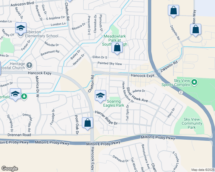 map of restaurants, bars, coffee shops, grocery stores, and more near 4811 Sea Eagle Drive in Colorado Springs