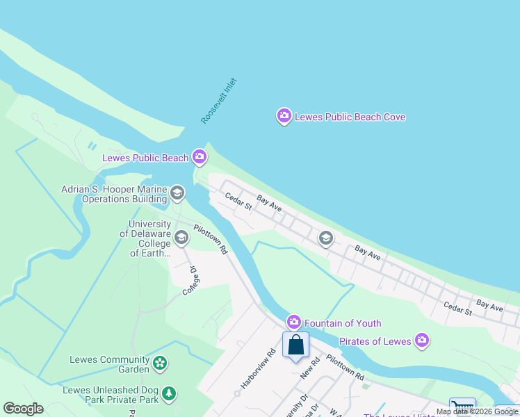 map of restaurants, bars, coffee shops, grocery stores, and more near 7 Charles Mason Way in Lewes