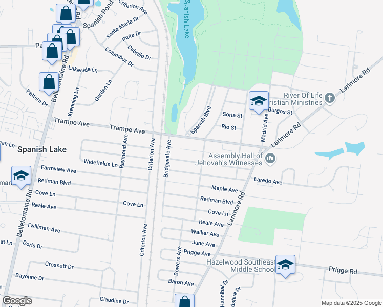 map of restaurants, bars, coffee shops, grocery stores, and more near 1216 Lakeview Avenue in Saint Louis