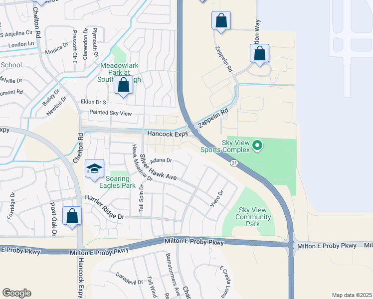 map of restaurants, bars, coffee shops, grocery stores, and more near 3117 Osuna Drive in Colorado Springs