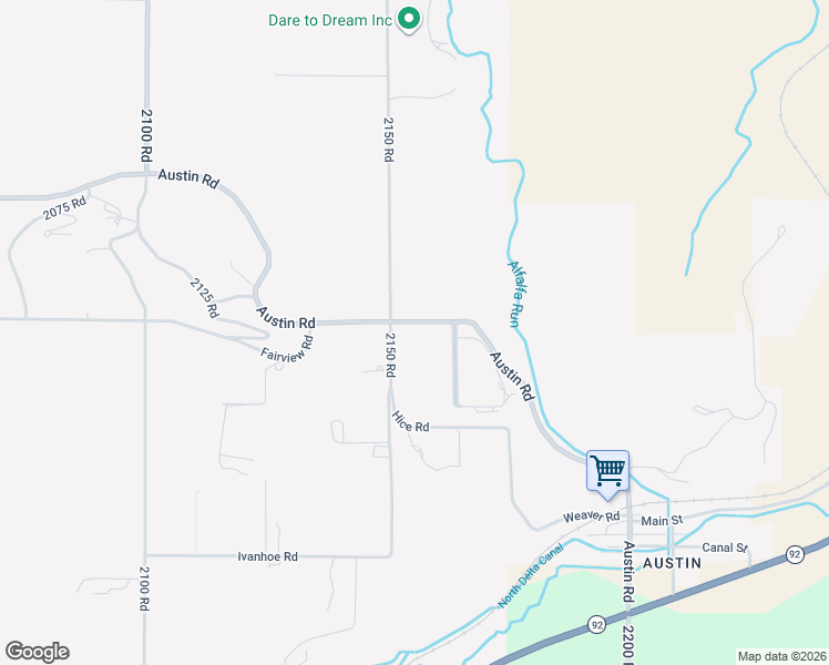 map of restaurants, bars, coffee shops, grocery stores, and more near 9202 2150 Road in Orchard City