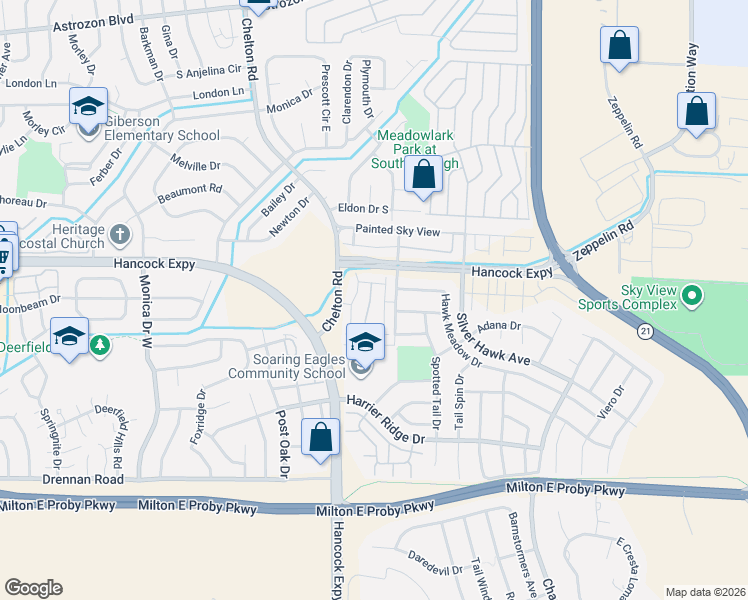 map of restaurants, bars, coffee shops, grocery stores, and more near 3135 Harpy Grove in Colorado Springs