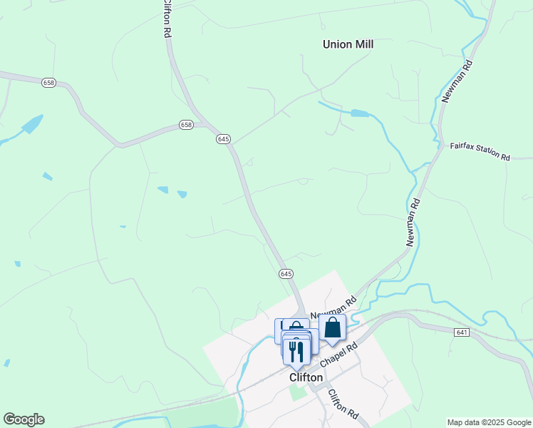 map of restaurants, bars, coffee shops, grocery stores, and more near 6921 Clifton Road in Clifton